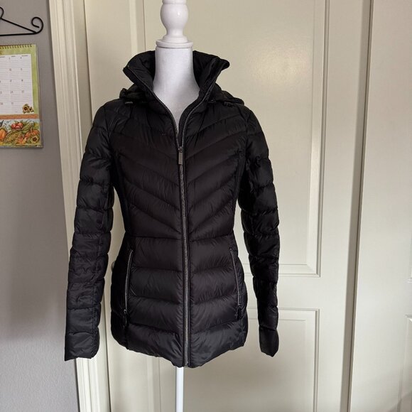 Michael Kors Packable Down Black Puffer Jacket, Size Small - Picture 1 of 10